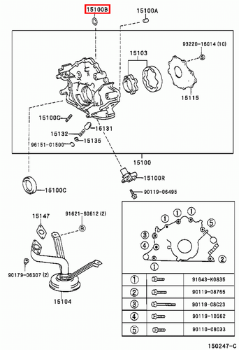 Genuine Lexus GX470 UZJ120 LX470 UZJ100 2UZ 4.7 Petrol Oil Pump O Ring Seal - Picture 5 of 20