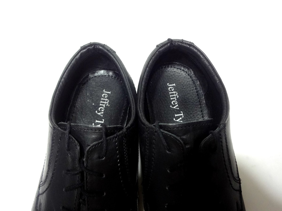 JEFFREY TYLER OXFORDS BLACK LEATHER LACE UP MEN
