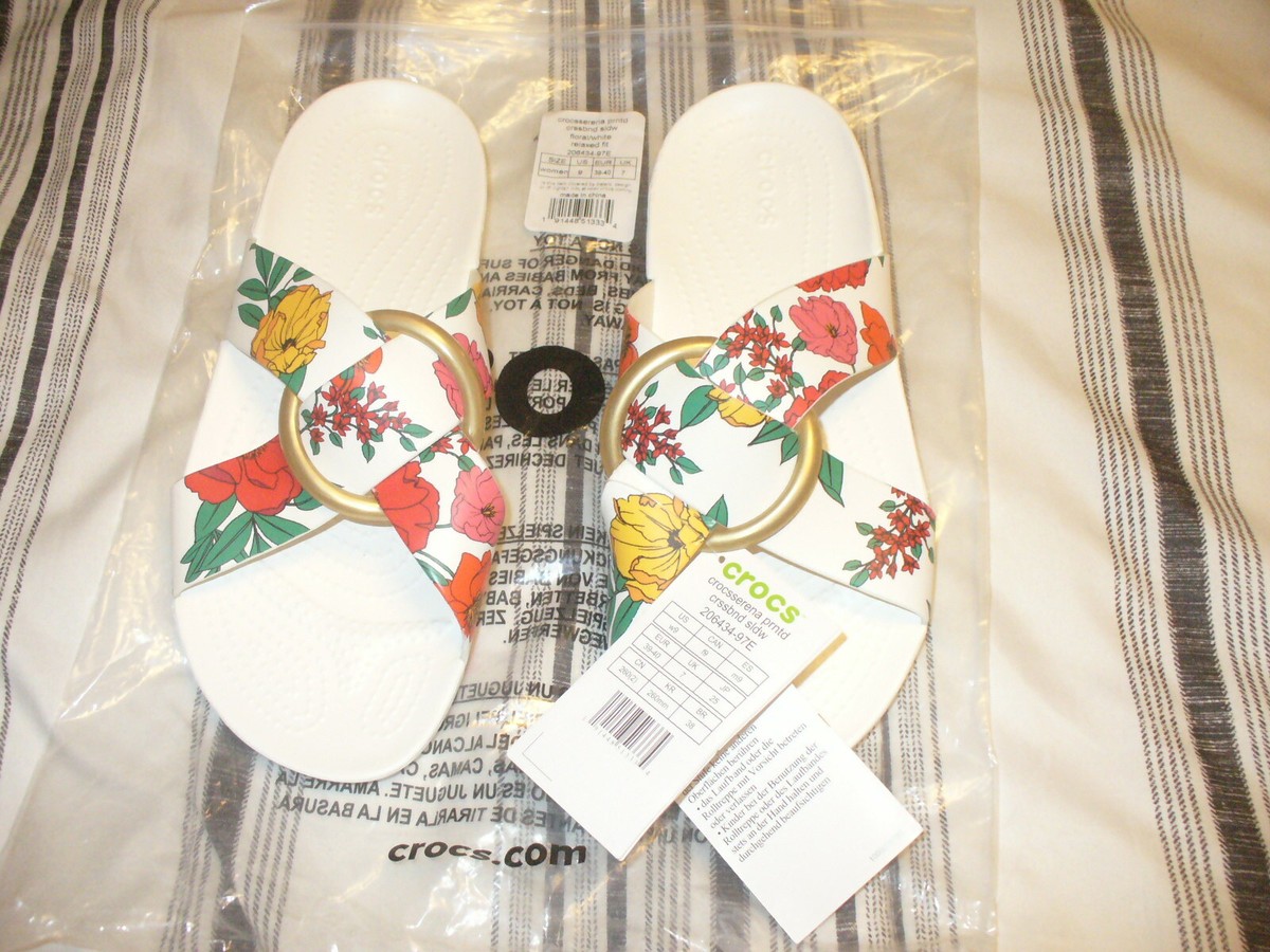 Women's CROSSERENA FLORAL WHITE-RED CHOICE SIZE NEW NEW RELAXED