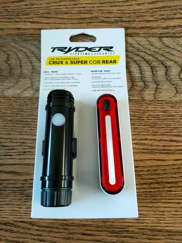 RYDER Crux Front & Super Cob Rear USB Rechargeable Lights - 第 1/5 張圖片