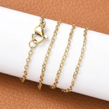 20pcs Stainless Steel Cable Chain Necklace Making with Lobster Claw Clasp Golden