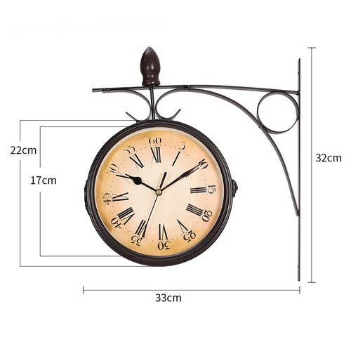 Garden Paddington Station Wall Clock Outdoor Double Sided Hanging