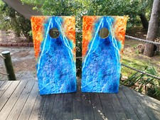 FADEPROOF Cornhole Board Wraps Laminated / Fire and Ice
