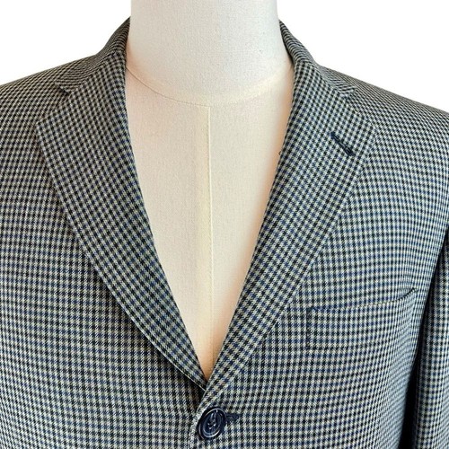 BURBERRY Gray Black Check Plaid Blazer Sports Coat Sz 40 Reg Wool Silk Jacket - Picture 4 of 16
