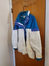 VTG 90s Columbia Bugaboo 3 In 1 Ski Coat Fleece Jacket Blue And White Women M