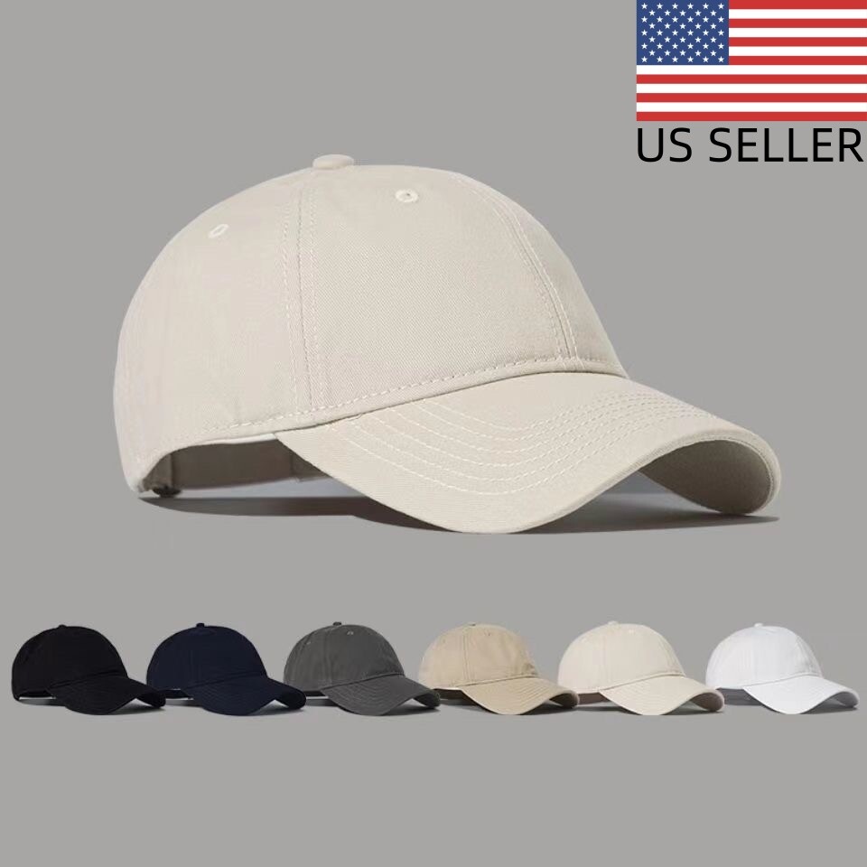 Washed Cotton Adjustable Baseball Cap Polo Style Plain Blank Dad Hat for Men-image