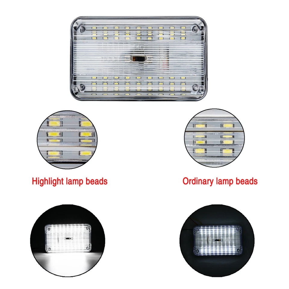 Universal Car Interior Light Ceiling Dome Reading Lamp White LED Vehicle Van 12V - Image 4 of 4