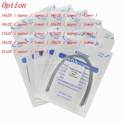5Pack AZDENT Arcos de ortodoncia dental Niti Heat Thermal Activated Rectangular - 第 1/2 張圖片