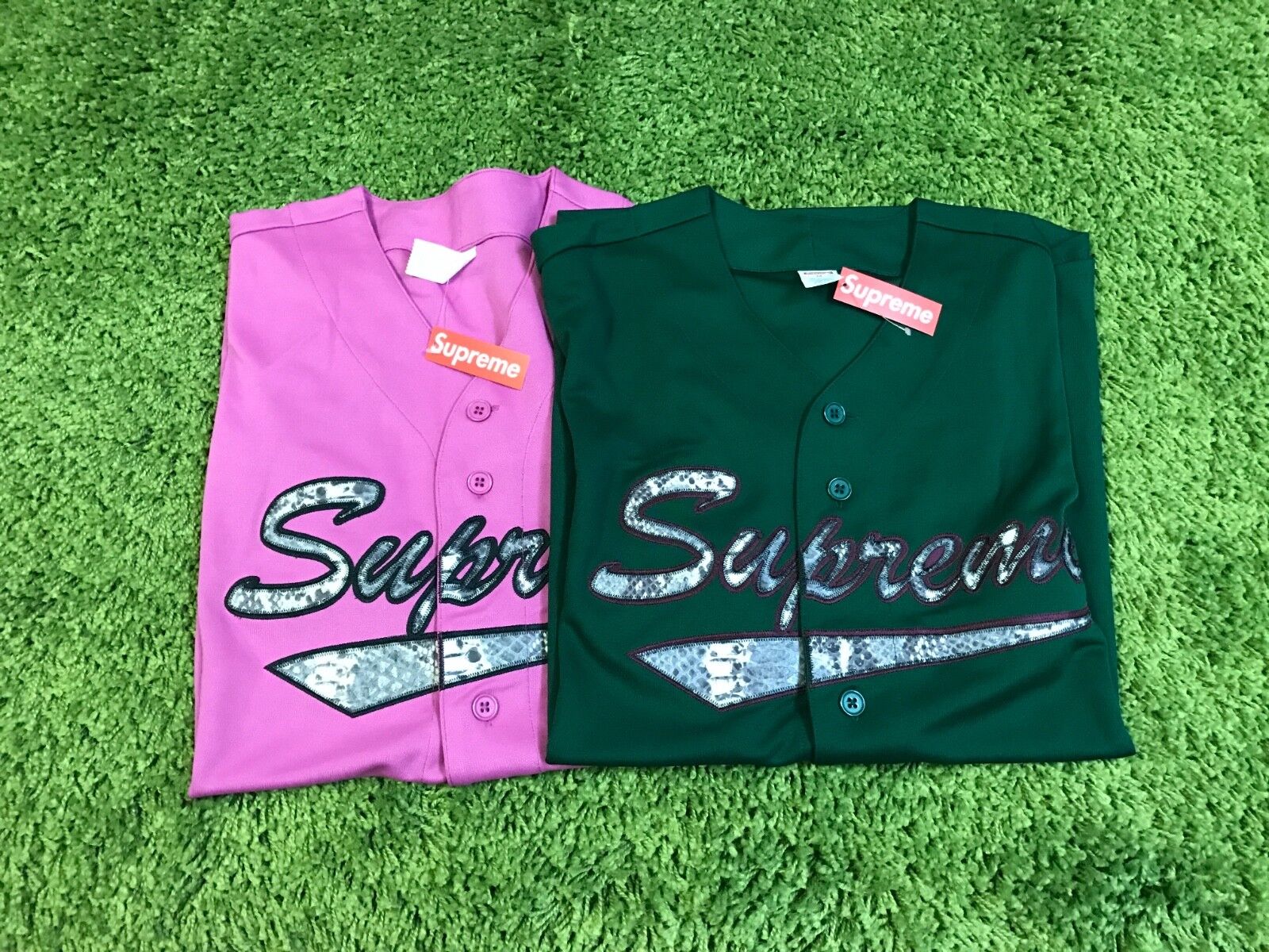 Snake Script Logo Baseball Jersey