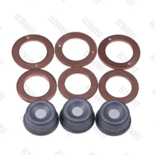 3 Cylinder Injector Seal Kit 19077-53650 w/Heat Shield For Kubota D1105 V1505