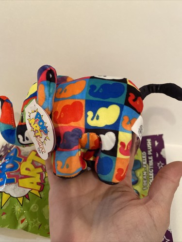 POP ART SOFT ELEPHANT 5” Series 2 Andy Warhol #32 BEAN BAG PLUSH Weighted Feet - Picture 6 of 11