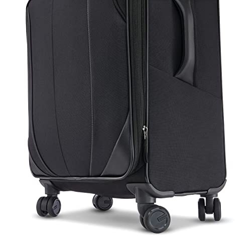 American Tourister 4 KIX 2.0 Softside Expandable Luggage with Spinners,Black,3PC