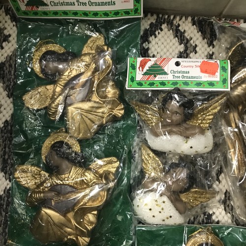 NOS Vintage Brown Angels Christmas Tree Ornaments ~Large Lot~ - Picture 2 of 5