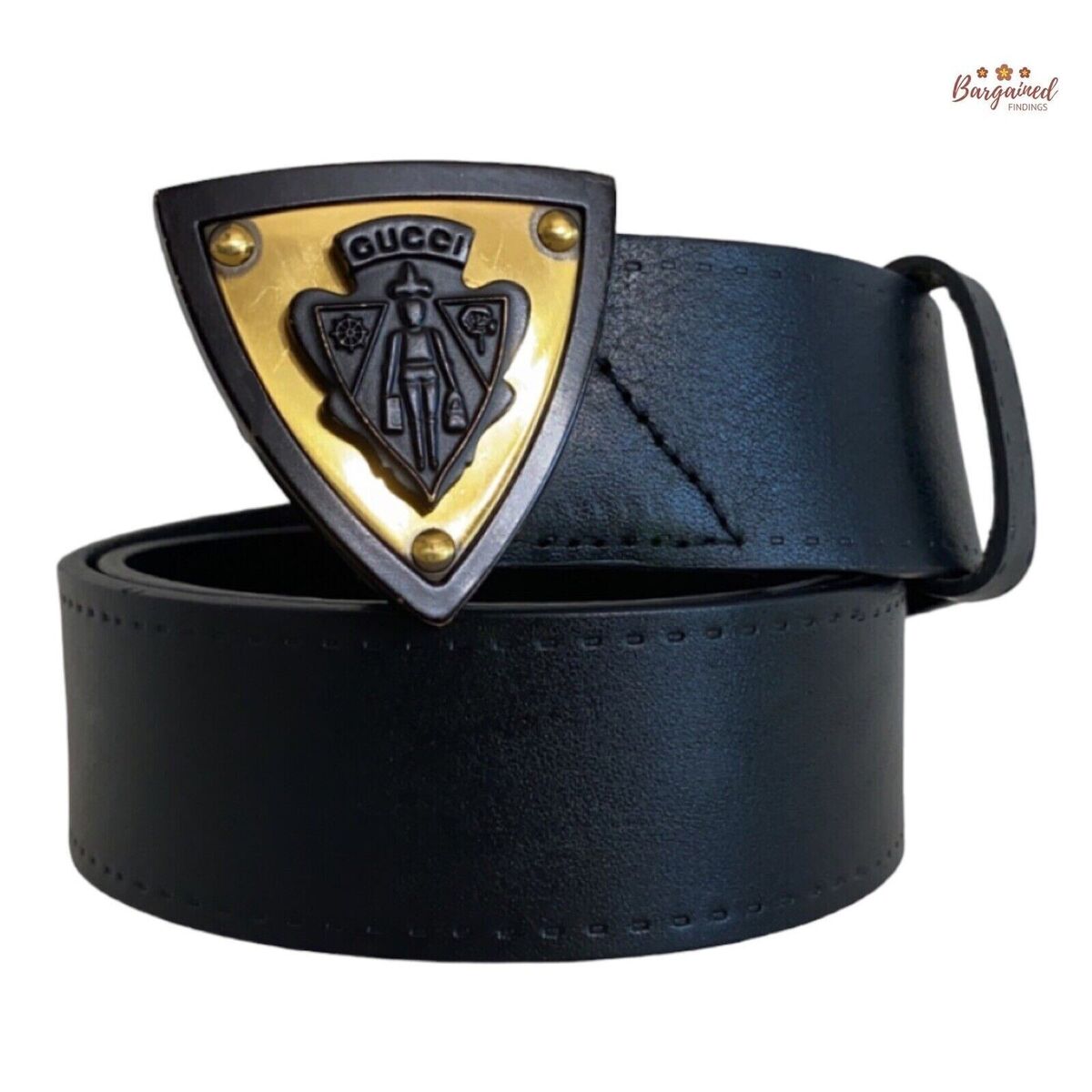 Authentic Gucci Black Leather Gold Hysteria Crest Buckle Authentic Gucci Black Leather Gold Hysteria Crest Buckle