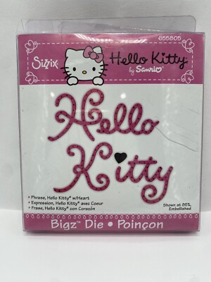 Hello Kitty Phrase with Heart Sizzix Bigz Die 655805 NEW!