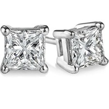 .25 ct. Princess Child White Sapphire Stud Earrings in Sterling Silver