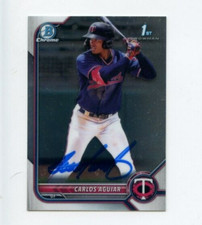 CARLOS AGUIAR SIGNED 2022 BOWMAN CHROME CARD AUTO