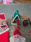Vtg Plastic Canvas Yarn Christmas Ornaments & Knitted Or Crochet Santa Stockings — photo 7
