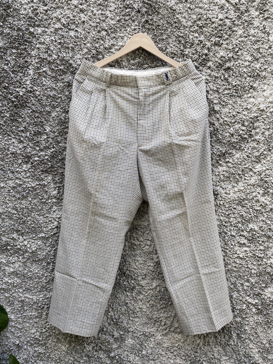 Vintage yves saint laurent checkered long pant | eBay