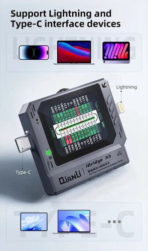 Qianli iBridge A3 Charging Port Tester Current Power Check Type-C 8 Pin Phone UK - 第 2/8 張圖片
