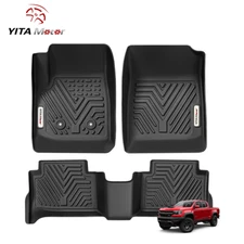 YITAMOTOR Floor Mats Liners for Chevy Colorado GMC Canyon Crew Cab All Weather