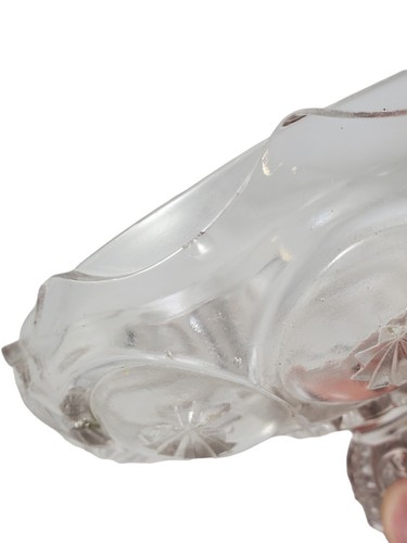 LE Smith Moon and Stars Compote Lidded Candy Dish Clear Glass Vintage FLAWS - Picture 5 of 17