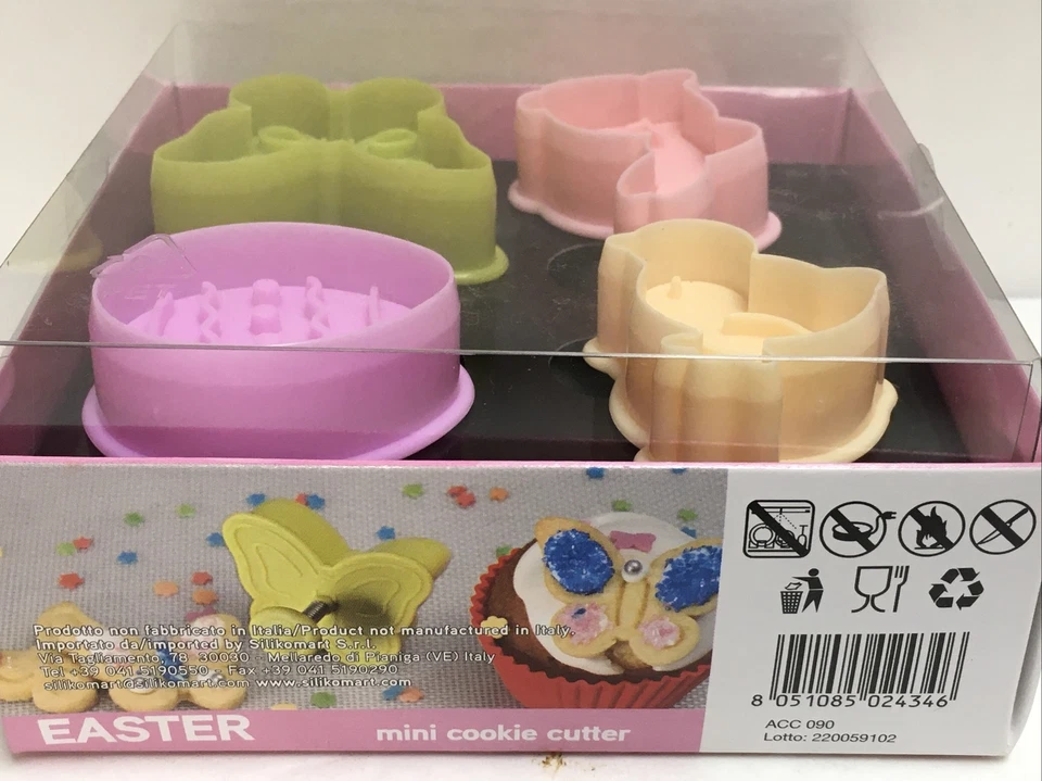 Silikomart Silicone Mini cookie cutter Easter 4 PCS multi colors /Made in Italy - Image 2 of 3