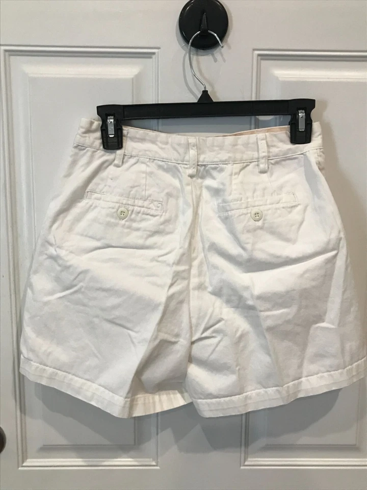 Pantalones cortos vintage Y2K Carolina Blues para mujer mamá talla 8 blanco algodón tiro medio Foto 4 de 4