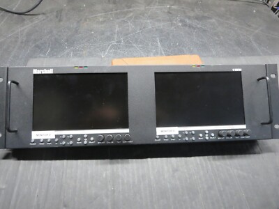 Marshall Electronics V-MD702 Monitor Dual Screen 7'' Hi Res Rack Mount USA Used