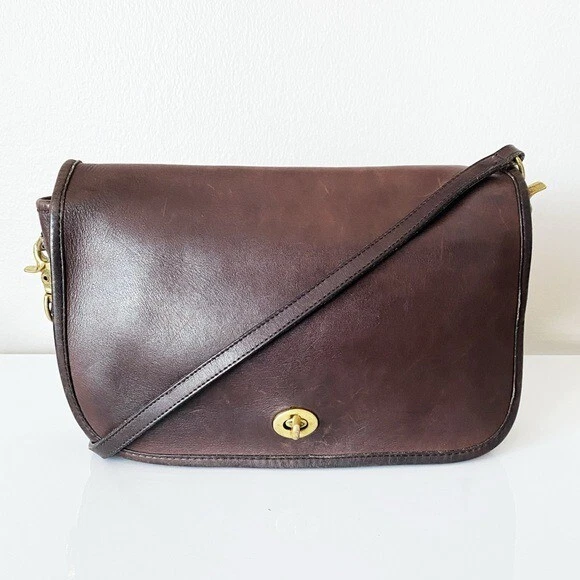 Vtg 70s 80s Leather Crossbody Coach Penny Bag 