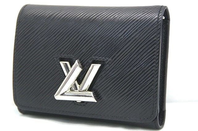 LOUIS VUITTON Twist Trifold Epi Leather Wallet Black