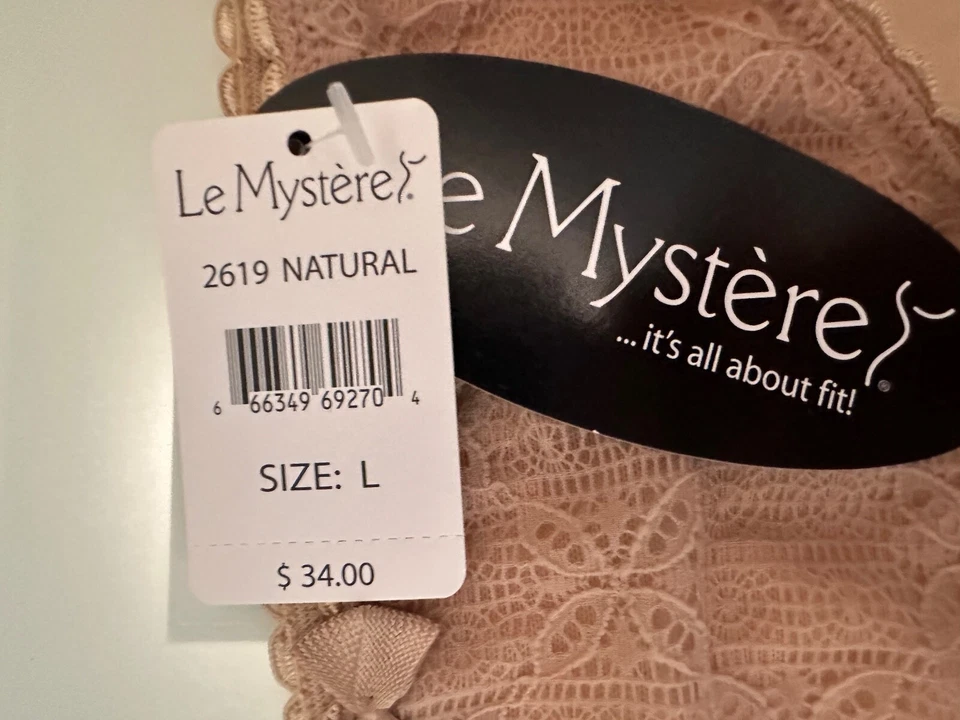 NWT LE MYSTERE DELPHINE LACE TRIM BIKINI PANTIES POLYAMIDE 2619 NATURAL L - Image 2 of 2