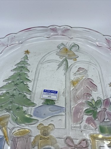 Walther Glas Savoir Vivre 14" Christmas Platter Santa's Been Here Window Scene - Picture 3 of 4