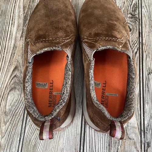 Merrell Womens Era Moc Vibram Loafer Comfort Brown Suede Slip On Shoes Size 5.5 - Picture 5 of 12
