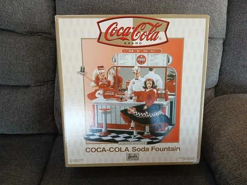 Vintage Coca-Cola Barbie Soda Fountain Set NIB with Original Shipper Box 2000