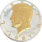 DANBURY MINT-1987-P KEY DATE-KENNEDY HALF  DOLLAR-LAYERED 24 GOLD & .999 SILVER