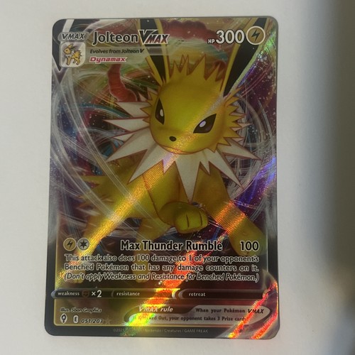 Pokémon TCG Jolteon VMAX Full Art Ultra Rare Holo Card Evolving Skies 051/203 NM