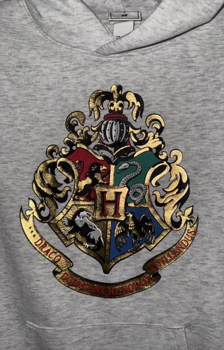 HM Harry Potter Hoodie Youth Girls Large 12 Gray Pullover Sweatshirt - Picture 3 of 6
