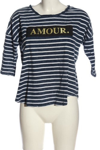 TALLY WEIJL Maglietta a righe Donna Taglia IT 42 blu-bianco-nero stile casual