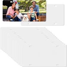 20 Pack Sublimation License Plate Blanks, 0.45mm Aluminum 12x6 Inch Heat Transfe