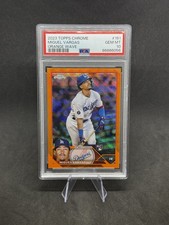 2023 Topps Chrome MIGUEL VARGAS /25 Rookie ORANGE WAVE #161 RC PSA 10 Gem Mint