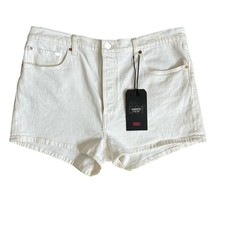 Levi's 501 High Rise Button Fly Denim Shorts White Size 34 Classic Casual