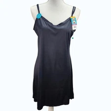 Vanity Fair Radiant Collection 2 Looks in 1 Slip NWT Womens LARGE Lingerie Black