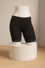 Women  s Black Slip Shorts with Lace Trim   Size M Model 103 