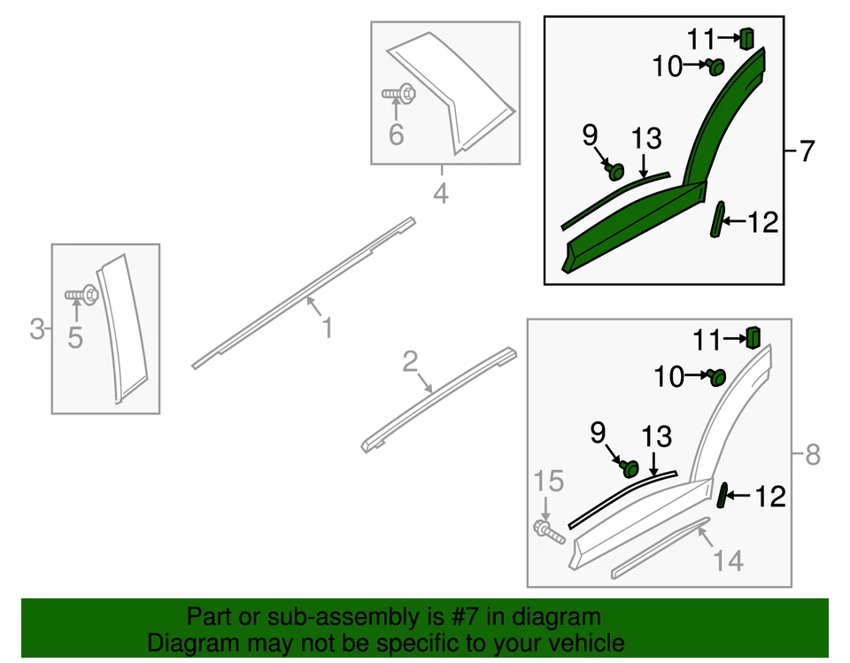 Genuine Rear Door Lower Molding RIGHT Passenger Side 2016-2021 Mazda CX-3 - Image 2 of 2