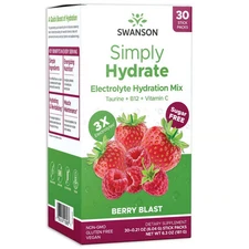 Swanson Simply Hydrate Electrolyte Hydration Mix - Berry Blast 30 Pkts