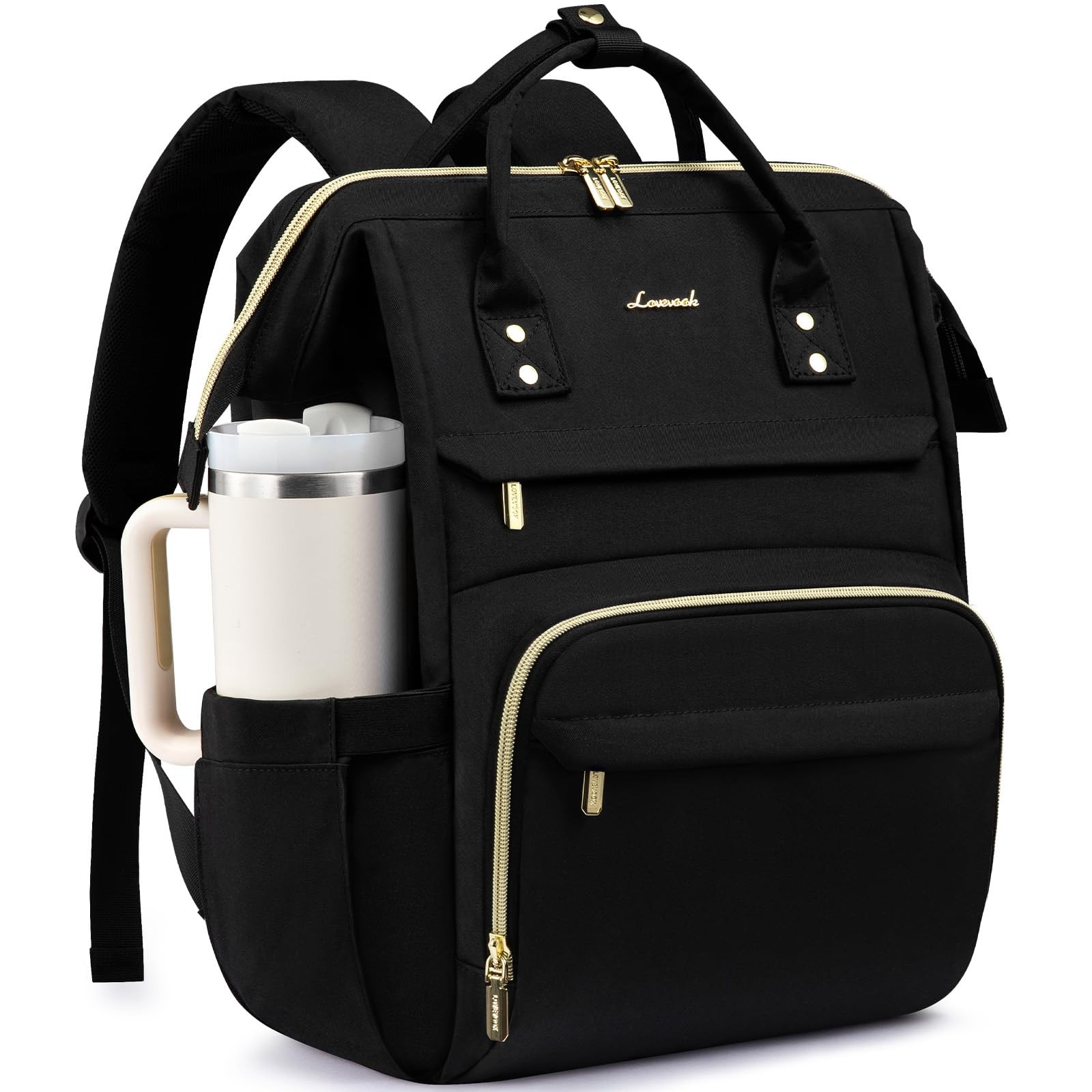 For Women With Giant Tumbler Holder Pocket,15.6 Inch Waterpro...