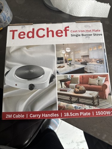 Poêle en fonte brûleur unique brûleur simple plaque chauffante blanc caravane TedChef - Photo 2/19