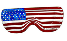 Kelvin Chen Enamel Eyeglass Holder Tray American Flag 2001