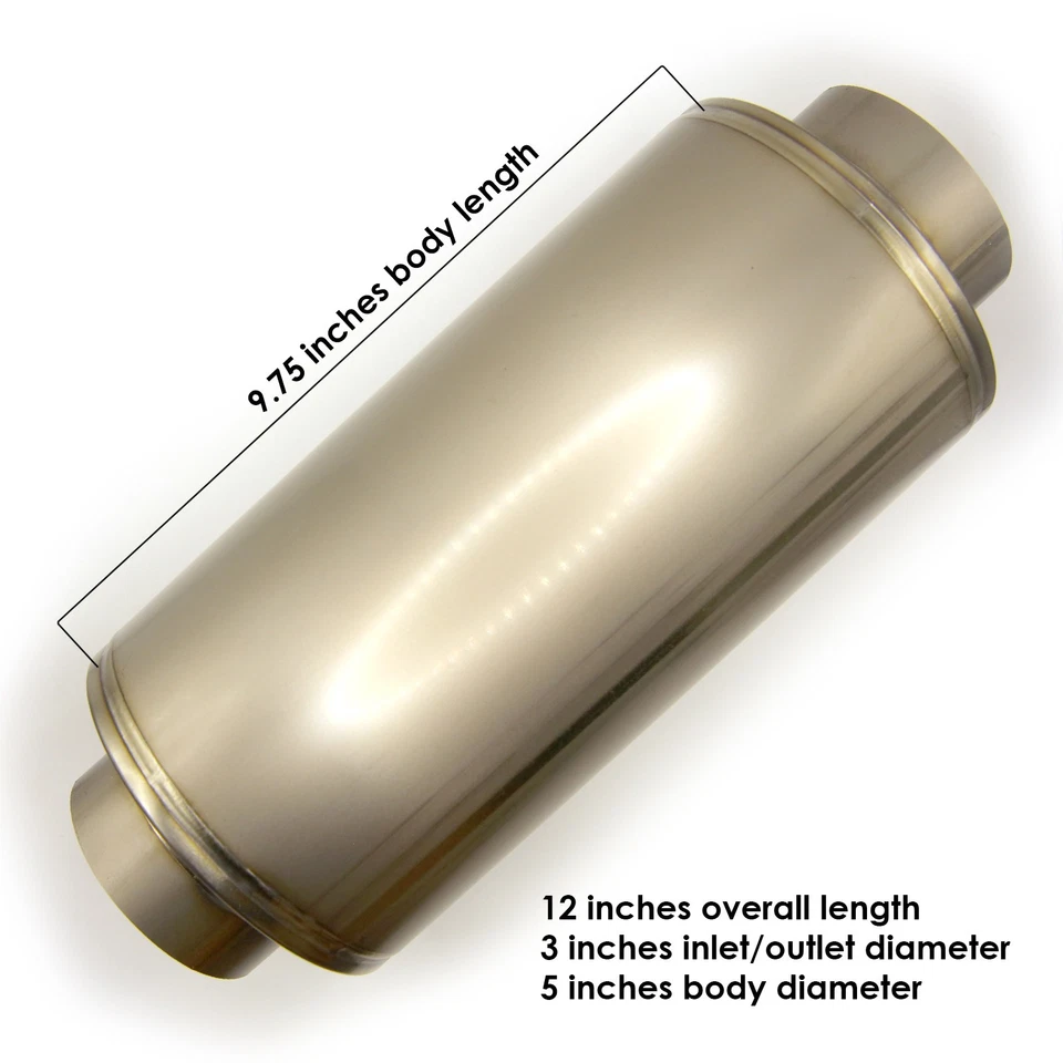 TitanFlowRacing Titanium 3" Muffler 5" Body diameter 12" Length - Image 2 of 4